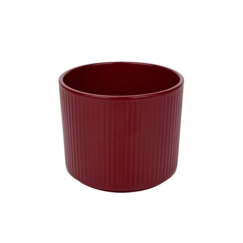 Bordó színű Stripes hengerkaspó 12cm