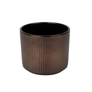 Bronz színű Stripes hengerkaspó 12-16cm