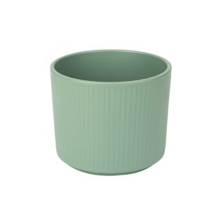 Zsályazöld színű Stripes hengerkaspó 13cm