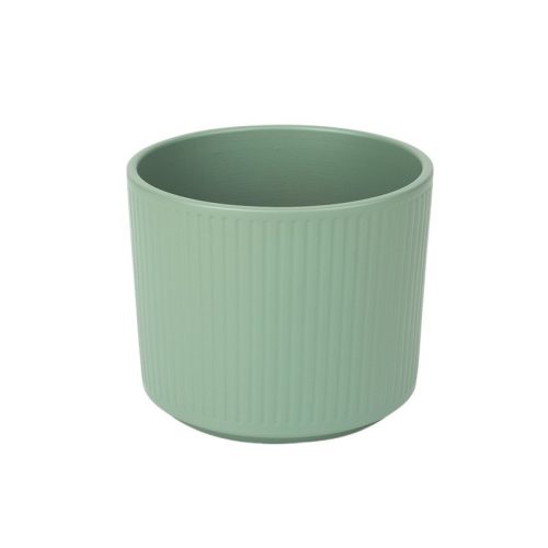 Zsályazöld színű Stripes hengerkaspó 13cm