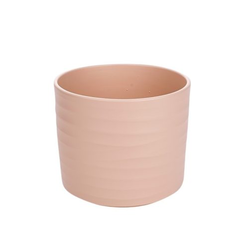 Krémszínű Wave hengerkaspó 12-14cm