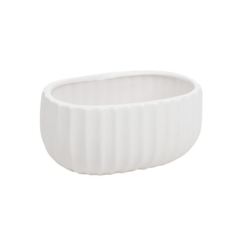 Fehér színű Deco ovális tál 18x11cm