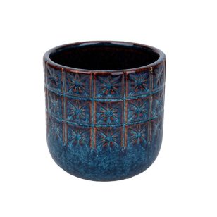 Kék-barna színű Mosaic kaspó 14-15cm
