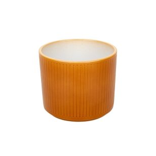 Narancsos méz színű Stripes hengerkaspó 12cm