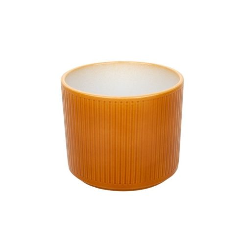 Narancsos méz színű Stripes hengerkaspó 12cm